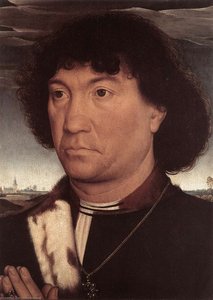 Portrait Of A Man At Prayer Before A Landscape — Memling, Hans