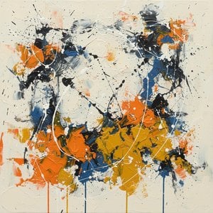 Centrifugal Echoes Of Ochre And Midnight In A Singular Abstract Explosion — Laurent Lefèvre