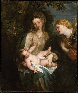 Virgin And Child With Saint Catherine Of Alexandria — Sir Anthony Van Dyck, Baroque