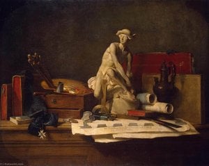 Still Life With Attributes Of The Arts — Jean-baptiste-siméon Chardin