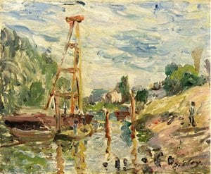 Bateau De Charge Sur Le Loing — Alfred Sisley