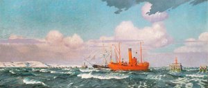 The Gate Ship at Granton Painted Scarlet to Indicate the Port Entrance through One of the Barriers across the Firth of Forth