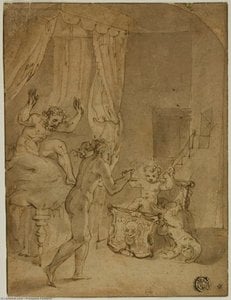 The Infant Hercules Strangling Serpents In His Cradle — Prospero Fontana