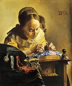 The Lacemaker (after Vermeer) — Salvador Dalí