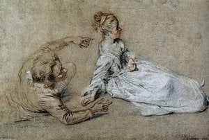 Sitting Couple — Jean-antoine Watteau