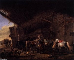 Coming Out Of An Inn — Филипс Вюерман, Dutch Golden Age