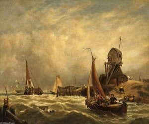 On The Scheldt — Clarkson Frederick Stanfield, Romanticism