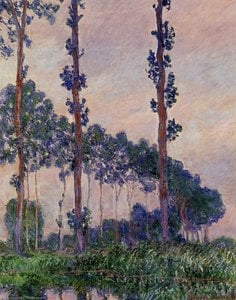 Poplars In Grey Weather — Claude Monet, Impressionism