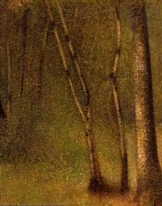 Forest At Pontaubert — Žoržas Sera, Post-impressionism