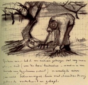 Gardener Near A Gnarled Apple Tree — Vincent Willem Van Gogh