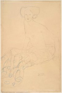 Seated Seminude (study For — Gustav Климпт, Art Nouveau