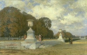 Les Marches De Marbre Rose À Versailles (paysage D'automne Dans Le Parc De Versailles) — Henri Zuber