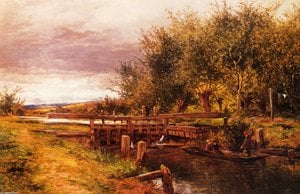 Clive Lock On The Thames — R.a Benjamin Williams Leader