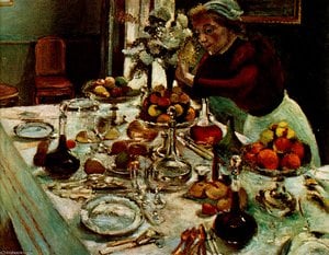 La Desserte Huile Sur Toile Collection Particulière — Henri Matis, Fauvist Expressionism