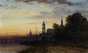 Dresden, germany, at sunset