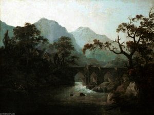 Old Welsh Bridge — Richard Wilson, Romanticism
