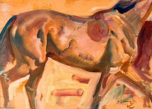 Study Of A Horse — Алфред Джунс Минънгис, Impressionism