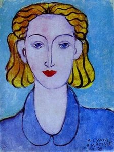 Junge Frau in einem blauen Blusentuch (Porträt von Lydia Delectorskaya, die Künstlerin's Sekretärin)