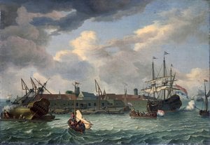 Onrust Island Near Batavia. — Abraham Storck (sturckenburch)