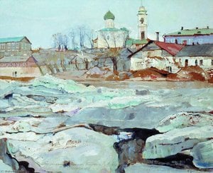 Ice Floating in Pskov
