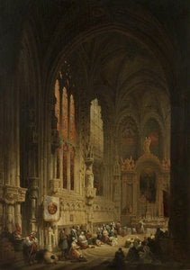 Interior Of A Cathedral — David Roberts, Romanticism