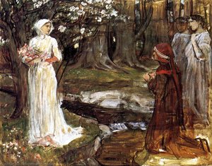 Dante And Beatrice — John William Waterhouse, Romanticism