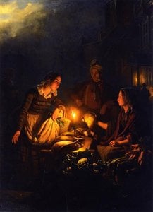 Moonlit Market In The Hague — Petrus Van Schendel