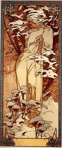Winter — Алфонс Муха, Art Nouveau