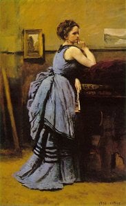 Lady In Blue, Musee Du Louvre, Paris — Jean-baptiste-camille Corot