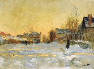 雪の効果、アジェンチュイルの通り — クロード・モネ, Impressionism