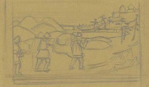 Sketch Of Scene From Ancient Life 4