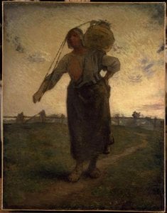 Laitière En Normande À Gréville — Jean-françois Millet, Barbizon School Realism