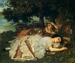 The Young Ladies On The Banks Of The Seine (summer), — Gustav Courbet, Realist Painting