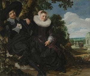 Portrait Of A Couple, Probably Isaac Abrahamsz Massa And Beatrix Van Der Laen, Frans Hals, C. 1622 — Frans Hals, Baroque
