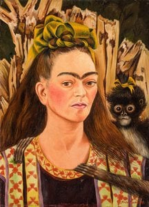 Autorretrato Con Mono — Frida Kahlo, Expresionismo Surrealista