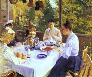 At A Tea Table — Konstantin Alexeievitch Korovin