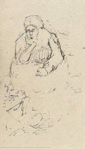 Peasant Woman, Sitting With Chin In Hand — Vincent Willem Van Gogh, Impressionistic Style