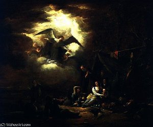 Angels' Annunciation To The Shepherds — Jacob Willemsz De Wet