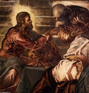 The Last Supper (detail) — Tintoretto, Baroque Drama