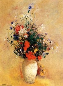 Flowers In A Blue Vase — Odilon Redon
