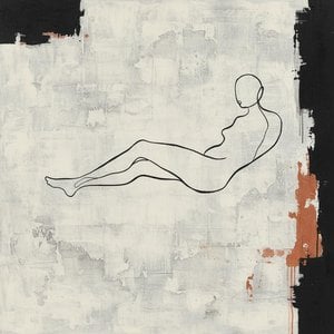 Fragmented Solitude: A Continuous Line Etched Amidst Eroded Shadows And Terracotta Tones