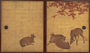 Deer And Maples — Mori Tetsuzan 森徹山