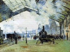 Arrivo Del Treno Della Normandia, Stazione Di Saint-lazare — Claude Monet