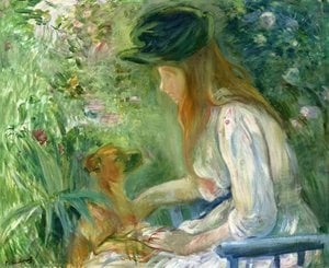 Girl With Dog 1 — Berthe Morisot, Impressionism