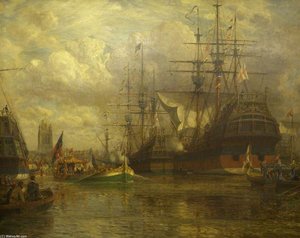 Queen Elizabeth Passing Down The Avon To Visit Hungroad — Arthur Wilde Parsons, Other