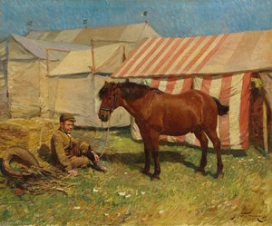 Behind The Tents — Sir Alfred James Munnings