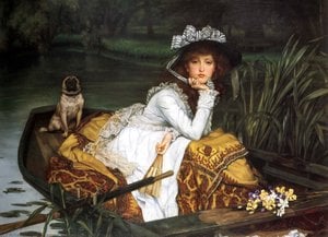 young lady in a boat