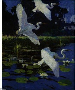 Herons And Lilies — Frank Weston Benson