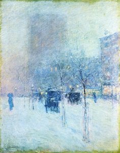 Late Afternoon, New York: Winter — Frederick Childe Hassam, Impressionism