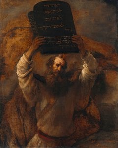 Moses With The Ten Commandments — Rembrandt, Baroque
